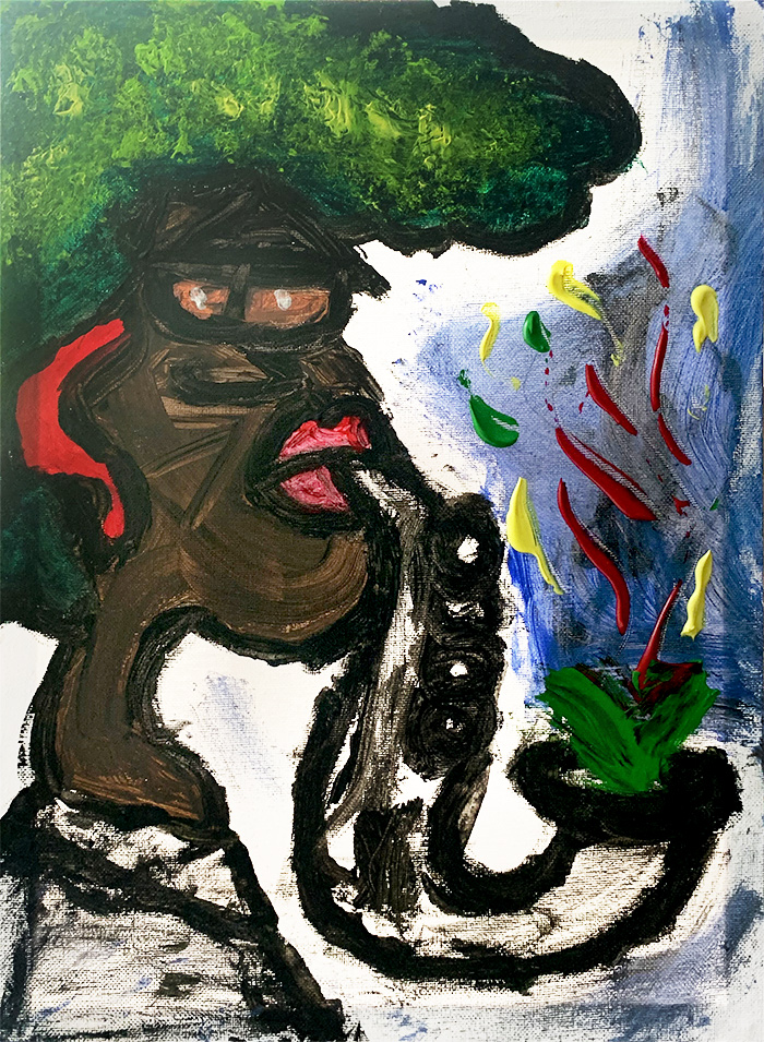 peinture de le grunwalski : autoportrait