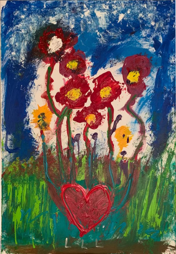peinture de le grunwalski : Fleurs d'Ophé